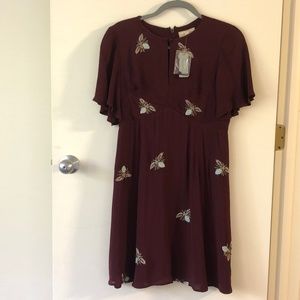 NWT Anthropologie Beaded Firefly Dress